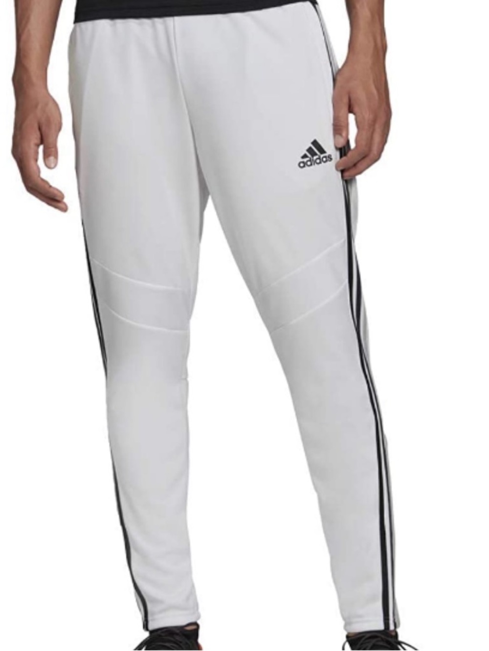 Adidas Men's Tiro Training Pants White with Black Stripes Track Joggers Sz M
